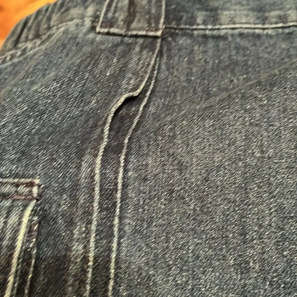 Croft & Barrow size 50 x 9” denim cargo jean shorts elastic side waist 6 pockets - Picture 7 of 8